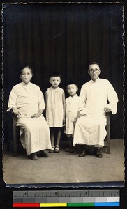 Pastor Hsia and Family, South Gate Church, Nanjing, Jiangsu, China, ca.1900-1932