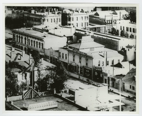 Area of Downtown Los Angeles Near One of the Spring Street Locations of Woodbury Business College, circa 1887-1893