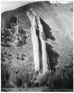 View of the Devil's Slide, looking south from the Union Pacific Railroad tracks, Wasatch Mountains, Utah, ca.1900-1930