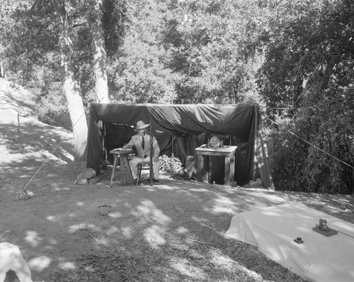 Filming of a recreation of Michelson's velocity of light experiments, Mount Wilson