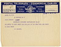 Telegram from William Randolph Hearst to Julia Morgan, March 2, 1926