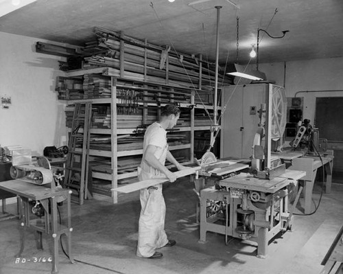 Carpentry shop, Lockheed Air Terminal, 1940's