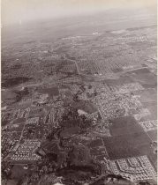 Aerial view of Los Altos towards Moffett Field