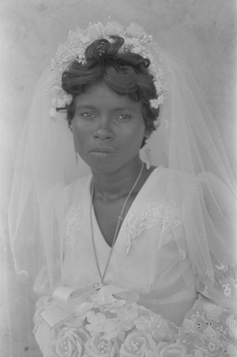 Bride portrait, San Basilio de Palenque, ca. 1978