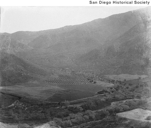 View of the Smith Ranch croplands in eastern San Diego County valley