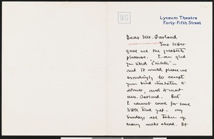 William Hooker Gillette, letter, 1904-02-07, to Hamlin Garland