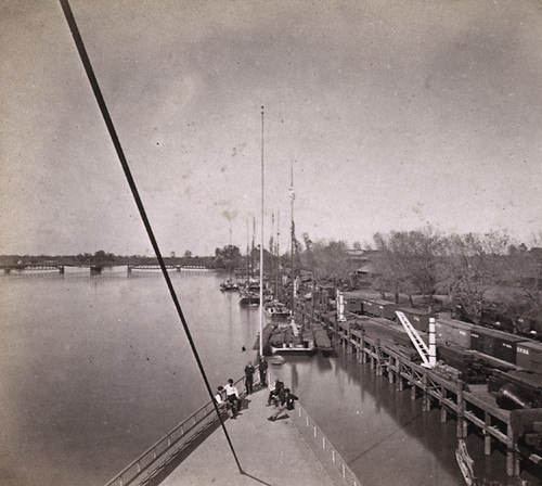 1205. The Levee at Sacramento, From the deck of the Steamer Capitol
