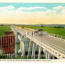 "Causeway over Yolo Basin between Sacramento and Davis, California"