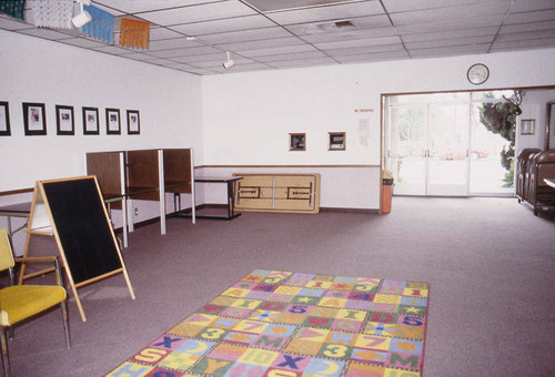 Interior of the Fairview Avenue Branch Library at 2101 Ocean Park Blvd in Santa Monica showing the 2002-03 remodel designed by Architects Killefer Flammang