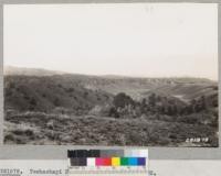 Tehachapi Flood Area. September 1932. View from foothills of Bear Mountain over Tehachapi Creek Valley towards Monolith. See pictures 281973 and 281976 for details of channel bottom. Lowdermilk