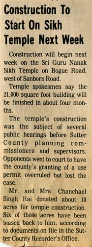 Construction to Start on Sikh Temple Next Week