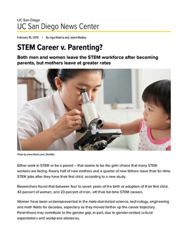 STEM Career v. Parenting?