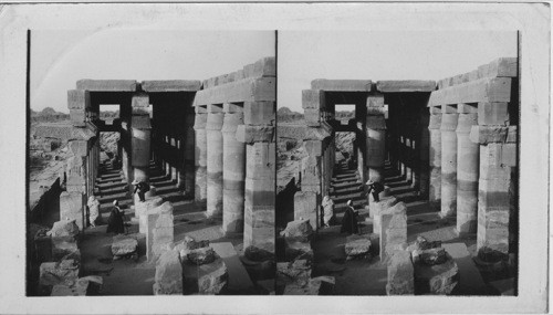 In the Ruins of the magnificent Feat- Temple of Thtmosis III at Karnak, Looking N. E. Egypt