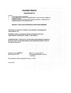 USC Academic Senate resolution 06/07-03, 2007-02-08