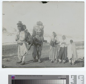 Family group travelling, Eastern Himalayas, ca.1888-1929