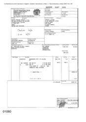 [Invoice from Mordern Freight Company LLC on behalf of Gallaher International Limited for Dorchester Int'l FF cigarettes]