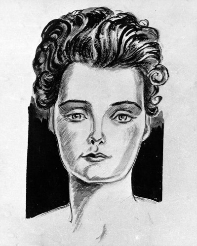 Artist's drawing of the Black Dahlia