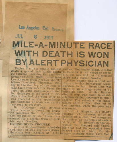 Mile a minute race with death is won by alert physician