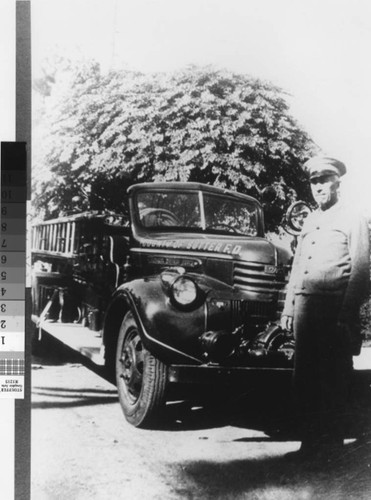 Photograph of Jay Perry with Sutter County Fire Engine