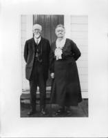 Sarah Locke Smith and husband William Thomas Smith in front of doorway