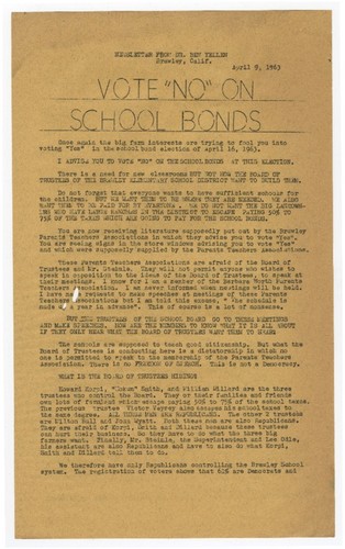 Vote "no" on school bonds