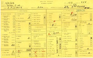 WPA household census for 306 S FLOWER, Los Angeles
