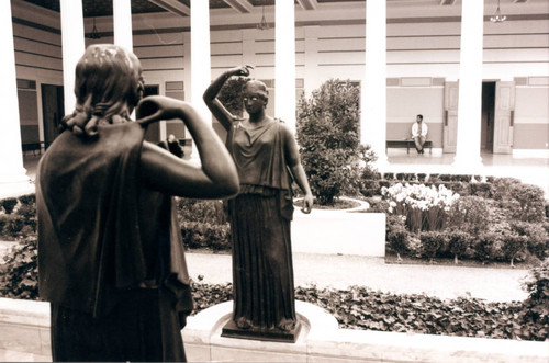 Two statues in the Getty Villa, 1995