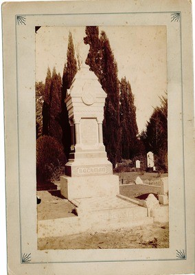 Stockton - Sepulchral Monuments: Beckman sepulchral monument at Stockton Rural Cemetery