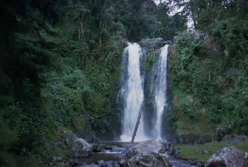 A Safari to Mt. Kilamanjaro was undertaken by 4-5 members of the scientific party while repairs were being made to R/V Argo in Mombasa: [Waterfall] Slipe of Kilamanjaro