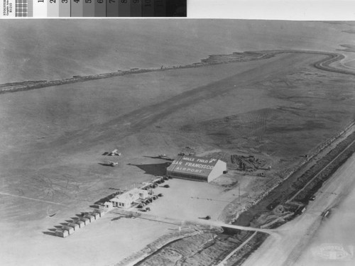Aerial view of Mills Field Municipal Airport, ca. 1927