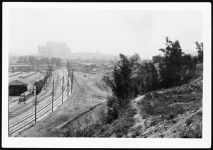 View northeast showing Ramona Boulevard under construction, from a point one hundred feet north of the intersection of Mitchell and Echandia Streets, ca.1934
