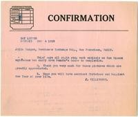 Telegram from Joseph Willicombe to Julia Morgan, December 4, 1929