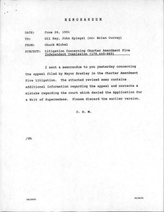 Litigation concerning charter amendment 5 Independent Commission, 1991-06-26