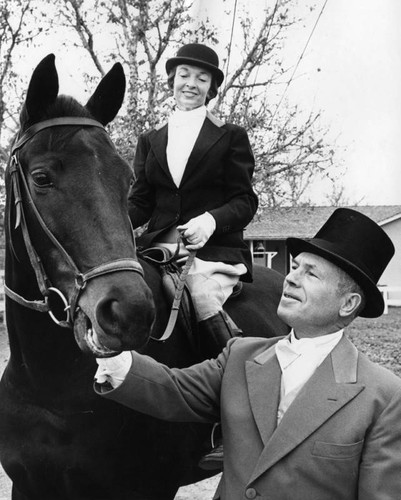 Mrs. Jack Rogers, Woodland Hills, rides "Murph's First"