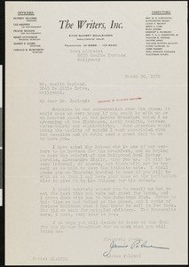Jaime Palmer, letter, 1936-03-30, to Hamlin Garland