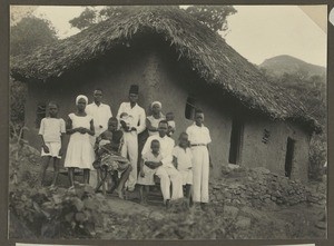 Pastor Martin from Mbaga with his family, Mbaga, Tanzania, ca.1929-1940