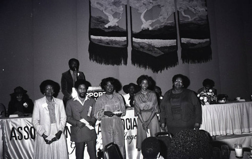 Association of Black Social Workers event participants receiving awards, Los Angeles, 1982