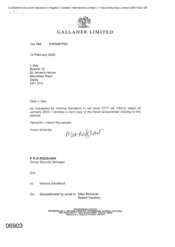 [Letter from PRG Redshaw to L Gay regarding excel spreadsheet relating to seizure]