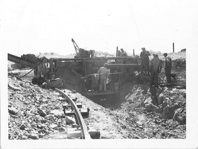 Construction Industry - Stockton: Views of construction work, including building of flume, Guntert and Zimmerman Co., 533 S. Aurora St