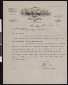 Jasper Ewing Brady, letter, 1917-01-09, to Hamlin Garland
