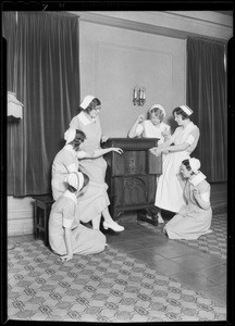 Radio at nurses home, California Lutheran Hospital, Southern California, 1930