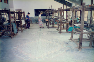 Tiruvannamalai, Tamil Nadu, South India. The new Weaving House at Lebanon, January 2001