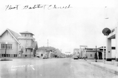 The First Baptist Church on Murray and Ramsey Streets in Banning, California in 1931