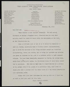 Robert Erskine Ely, letter, 1928-11-23, to Hamlin Garland