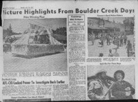 Picture highlights from Boulder Creek Days 'Century-Old Echoes from the Sentinel files, 1857