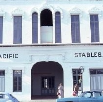 Old Sacramento. Old Sacramento. View of the Pacific Stables building on the corner of Second and L Streets
