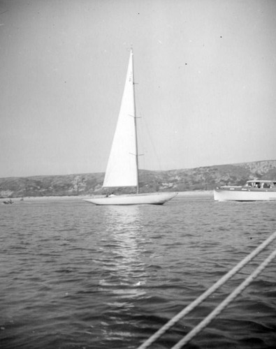 Boats sailing near Newport Beach