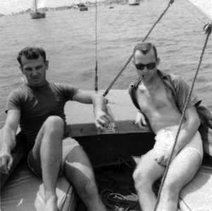 Hal Rebarich and John Quitman Lynch sailing