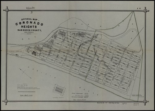Official map of Coronado Heights, San Diego County, California