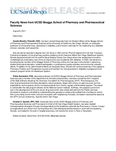 Faculty News from UCSD Skaggs School of Pharmacy and Pharmaceutical Sciences